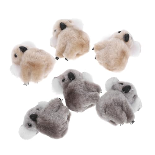 DECORNIJIA 6個 ぬいぐるみ素材かわいいコアラヘアクリップ 前髪用サイド装飾ヘアピン 女の子向けファッションアクセサリー 日常使いとイベン