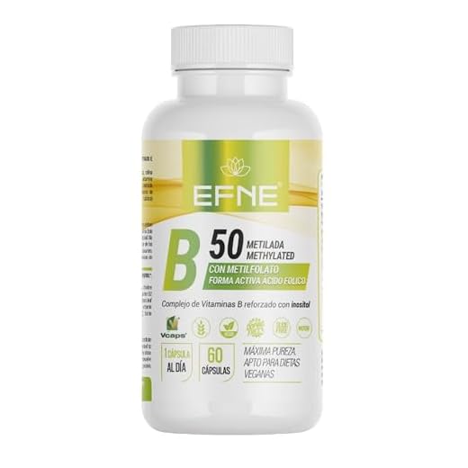 EFNE | Vitamina B 50 Metilada con metilfolato | 60 cápsulas Veganas | Complejo de vitamina B + Colina e inositol | Dosis Alta | Incluimos la vitamina B12 como metilcobalamina |