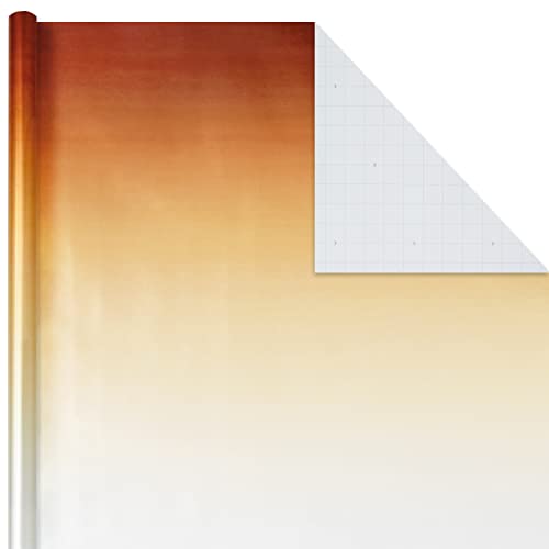Hallmark Ombre Foil Wrapping Paper With Cut Lines On Reverse (3 Rolls: 60 Sq. Ft. Ttl) Blue & Green, Silver & Gold, Red & Purple #TOP2