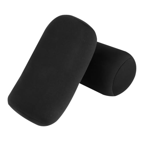 KICHOUSE 2piezas Almohadas Cilíndricas De Doble Pack para Cuello Cojines Abrazos De Color Negro Super Suave para Viajes y Descanso Casa