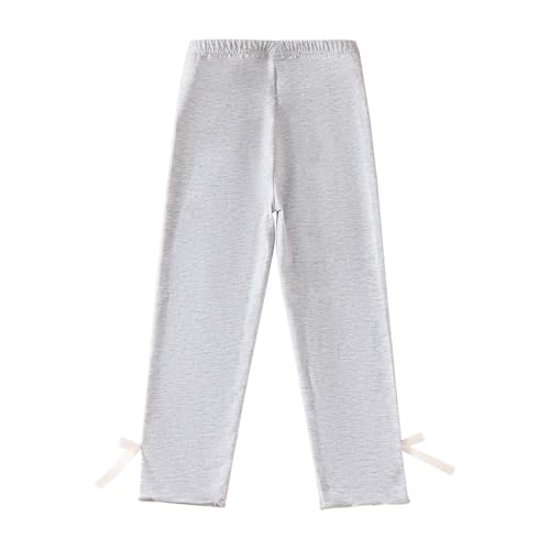 Girls Leggings 1to6 Years Solid Elastic Waist Leggings Toddler Girls Summer Loose Pants with Bow Home Pants Sweat Pant