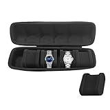 Watch Case, 5 Compartment Organizer with Protective Design, Storage Box, Hard Shell Exterior, Soft Lining Feature, Display Tool, Fashion Accessory for Business Home 13.58x4.17x3.34 Inches