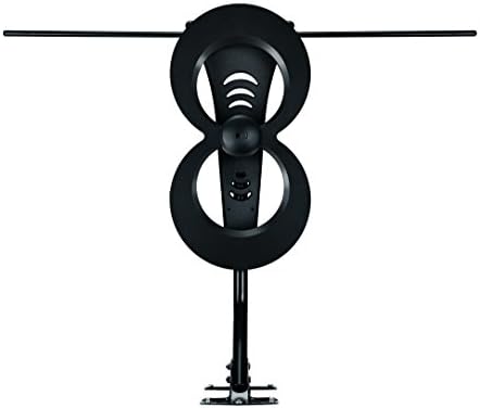 Antennas Direct Clearstream 2Max TV Antenna, 60+ Mile Range, UHF/Vhf, Multi-Directional, Indoor/Outdoor, Base Stand, Mast W/Pivoting Base/Hardware/Adjustable Clamp/Sealing Pads, 4K, Black – C2MVJ-5