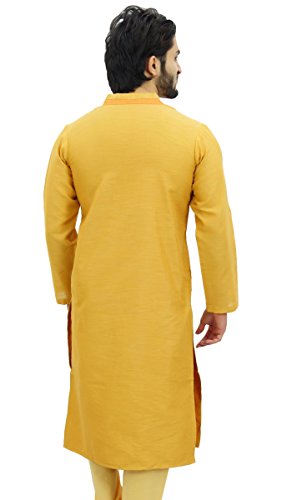 Atasi Men's Long Kurta Maroon Dupion Ethnic Bollywood Style Shirt2
