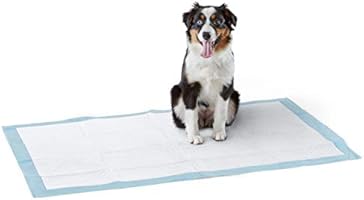 Amazon Basics Dog and Puppy Potty Training Pads, Heavy Duty Absorbency, Giant (27.5 x 44 Inches) - Pack of 30