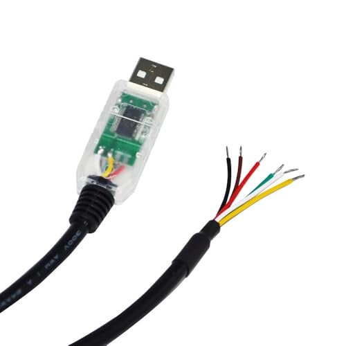 KUIQEO FENG GUO FT232RL USB to RS485 6 CORE 6P WE Converter Serial Communication Cable Compatible USB-RS485-WE-1800-BT GND Data A+ B- 120R(1.8M,Transparent USB Case)