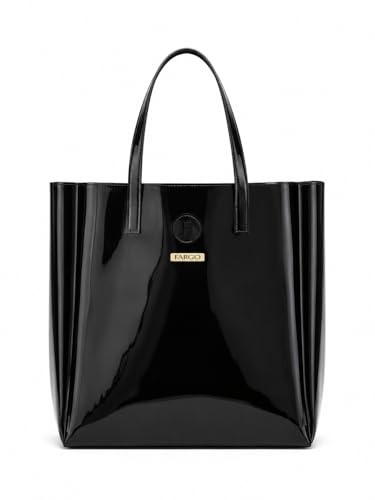 Fargo Vegan Leather Stylish Handbag Women Tote Bag (Black)