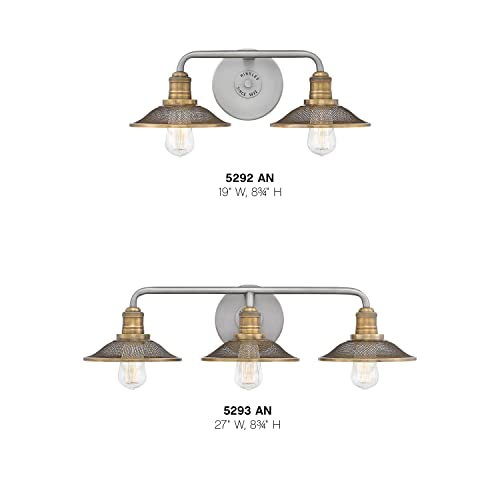 Hinkley Rigby Collection Three Light Bathroom Vanity Fixture, Antique Nickel #TOP7
