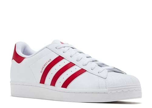 Image of adidas Superstar Mens Shoes, Footwear White /Better Scarlet /Footwear White, Size 11