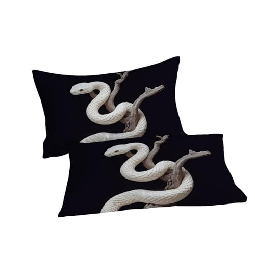 Housse de couette serpent imprimé 3D 200x200cm finition microfibre premium pour lit double
