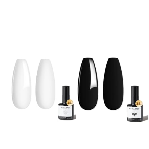 modelones White Gel Nail Polish Black Gel Nail Polish miniatura 1