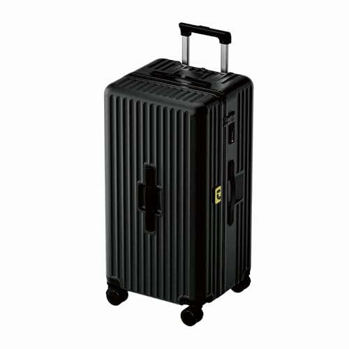 Koffer Trolley, Rollkoffer Reisekoffer Hartschalen 4 Rollen, Spinner Handgepäck,TSA, 100% PC(57cm, 45L,Schwarz)