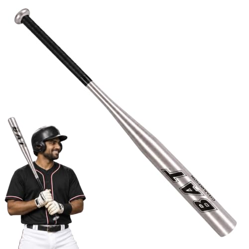 Image of Morex Baseball Bat | 32 Inch | Heavy Duty Steel Metal and Aluminium Alloy Sports Bat with Anti-Slip Grip for Baseball Game, Best for Beginners, Training and Self Defense. (Silver)