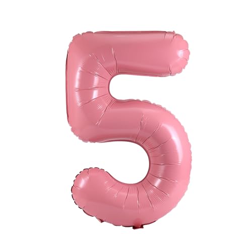 Image of YPSelected 32 Inch Large Foil Helium Number Balloon Birthday Wedding Party 0-9 (Baby Pink, 5)