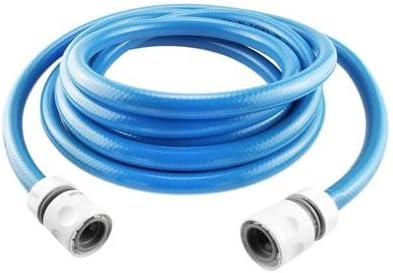 Blue Drinking Water Hose Pipe 1/2 Inch x 25 metres - Food Grade Potable Water Hose with 2 Hose Connectors - 4-Layer Reinforced PVC, Kink-Resistant - for Caravan, Motorhome, Camping and Garden Use