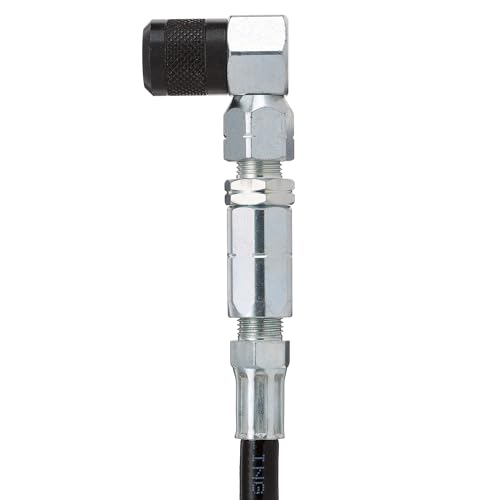 Slippery Pete 90 Degree Grease Gun Coupler - 18 Inch Flex Hose, Threaded Connection, Swivel Head, Grease Gun Fittings Compatible, 31mm Length Head for DIY Mechanics, Garage and Auto Mechanics - Thumbnail 5