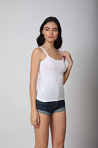 Image of Good Connection Women's Spaghetti Straps Plain Cotton Camisole Slip Seamless Tank Top