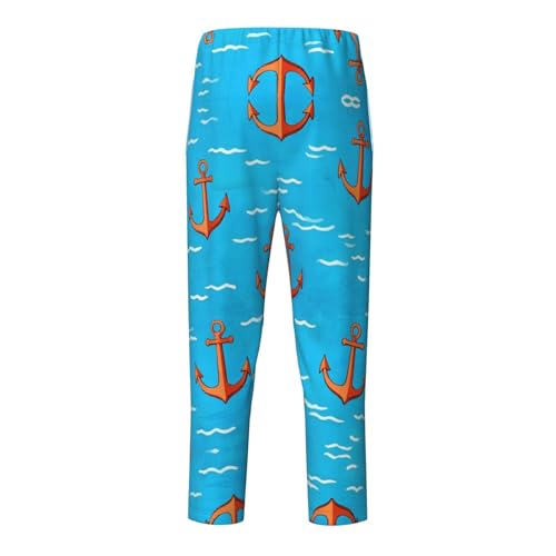 Pajama Pants Pajama Bottoms with Elastic Waistband Sleepwear Lounge PantsOcean Sea Anchor2