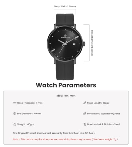 Image of Analog Watch for Men with Silicone Band | Magnetic Lock Strap | Japanese Quartz Movement | Water Resistant | Formal & Casual Wristwatch Gift