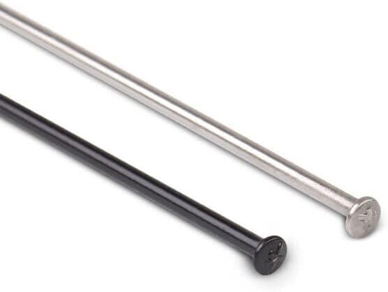 Fahrrad Stahlspeichen Speichenradius Edelstahl 14G Schwarz Silber Gerade Fahrradspeichen Messingnippel(14g Black 20pcs)