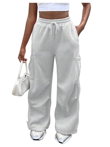 SOLY HUX Girl's Sweatpants Elastic Waist Straight Leg Casual Sports Pants with Pocket