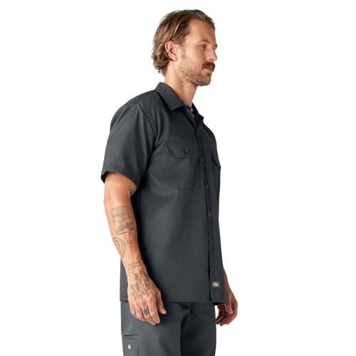 Image of Dickies Men's Short Sleeve Work Shirt - Durable Twill Button Down Shirts for Men, Lightweight Uniform for Daily Wear