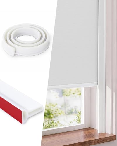 Cuttable Light Blocker for Window Shades and Blinds Blackout TPE Side Tracks Light Blocking Strips Durable Light Blocker for Blinds Window Side Light Blocker for Bedroom (White 60 2PCS)