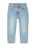 Gürtelschlaufen am Bund Vertbaudet Mädchen Mom-Jeans helles blau 92/98
