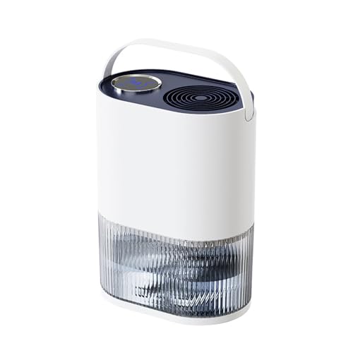 Deshumidificador Tanque de agua de 2 litros con apagado automático, luz LED de 7 colores, modos de sueño, silencioso, portátil, pequeño, deshumidificadores para el hogar, baño, dormitorio, caravana