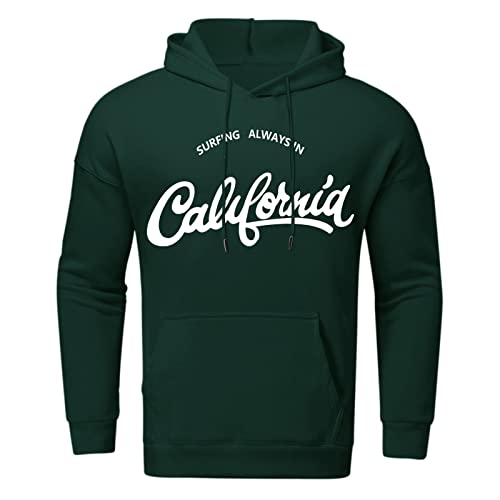 Pull de Noël à capuche vert pour homme vêtement hiver chaud taille M