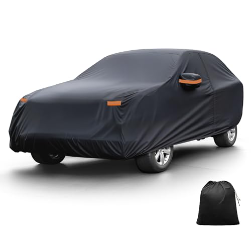 Image of X AUTOHAUX Car Cover for BMW X1 2009-2025 Aluminum Film Outdoor Waterproof Sun Rain Snow Hail Protection with Driver Door Zipper