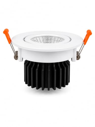 Image of KUSUM 3 Watt White Reflector Concealed LED Ceiling COB Round Spot Light with Focused Beam | Neutral White, Pack of 1 (4000K) | Energy Efficient LED Ceiling Light for Home and Office