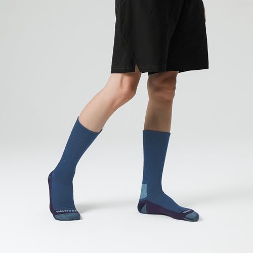 Image of WANDER Merino Wool Crew Socks 3 Pairs Lightweight Cushion Boot Sock | Breathable, Moisture-wicking, Temperature Control, Odor-control, Anti-blister, Light Hiking Running, Everyday