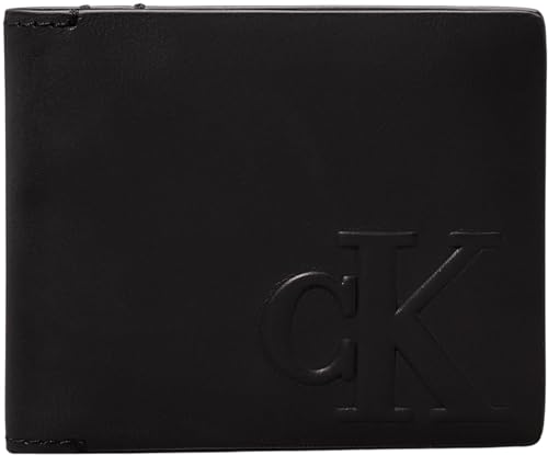 Calvin Klein Jeans Herren Geldbeutel Bifold aus Leder, Schwarz (Black), Einheitsgröße