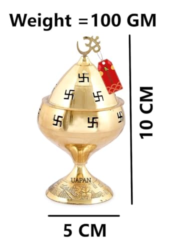 Image of UAPAN akhand Jyoti Akhand Diya Decorative Brass & Latern | Jyoti Diya | Oil Puja Lamp (4 Inch)