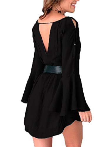 VESTIDO CURTO FEMININO MANGA FLARE 204 (VERMELHO, PP)