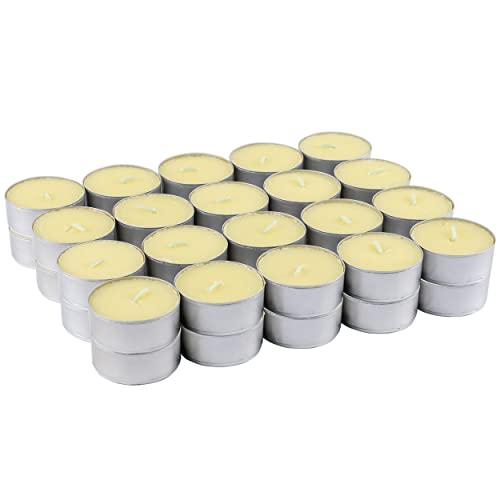 Pack de 40 Velas de Té Perfumadas, Duración de 4.5 Horas, Ideales para Aromaterapia, Decoración y Relax (Aroma de Vainilla)