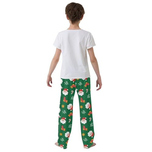Boys' Pants Christmas Cute Winter Green Long Bottoms Jogger Pants Elastic Waist Trousers with Pockets S-XL3