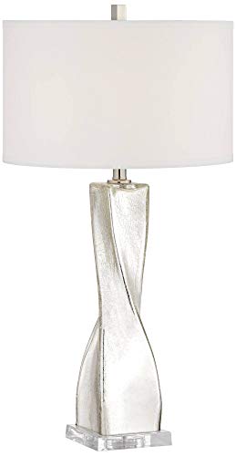 Pacific Coast Lighting Orin Twist Crackle Glass Table Lamp In Silver Mercure #TOP23