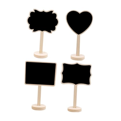 SEWACC 4 Pizarras de Madera para Mensajes, Mini Pizarras Reutilizables en Color Clásico, Diseño Práctico y Multifuncional, Ideales para Decoración de Bodas, Fiestas y Eventos Obsequios