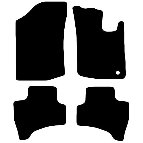 Carsio Tailored Black Carpet Car Mats for Citroen C1 2005-2015 - 4 Piece Set with 4 Clips Cover