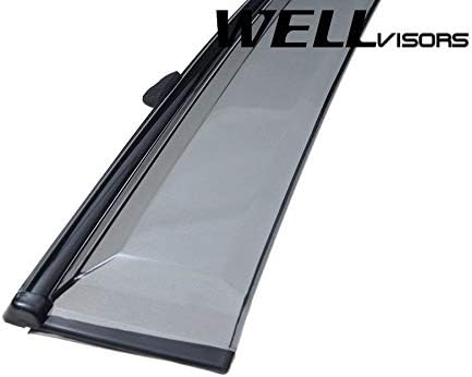 WellVisors Window Visors Wind Deflectors Compatible with Hyundai Tucson 2005-2009 with Black Trim Rain Guards 3-847HY005