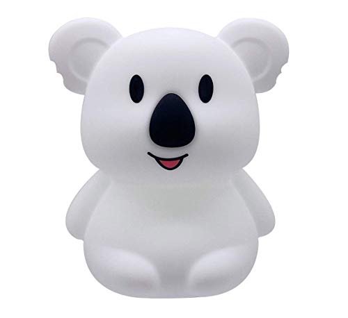 Image of Night Light Kids with Cute Koala Design Baby Children's Room LED Bedside Lamp with Changeable RGB Colors Rechargeable Night Light Compatible with Touch Control & Remote Control - Koala