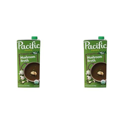 Pacific Foods Organic Mushroom Broth, 32-Ounce Carton (Pack of 2)