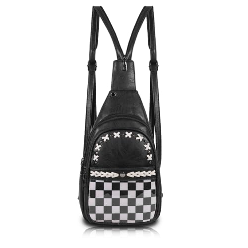 Small Sling Bag for Women Checkered Crossbody Bags Fanny Packs Chest Bag for Work Travel