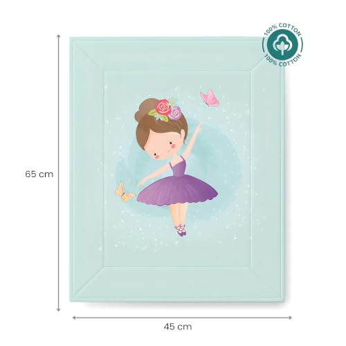Image of Tidy Sleep Baby Changing Mat - Waterproof, Foldable, Padded Diaper Changing Sheets for Newborns & Infants - Ballerina (65 cm x 45 cm)