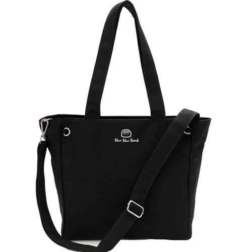 Large Capacity Canvas Laptop Tote Bag with Zipper, Multi-compartments School Work Tote Bag for Women 16in