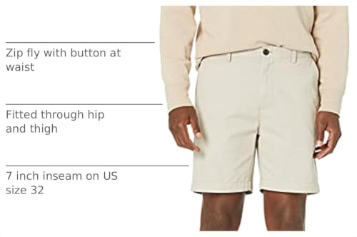 Amazon Essentials Men's Slim-Fit 7" Short Shorts, -stone, 31 - image 4