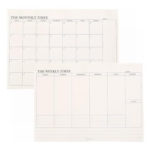 Undated Weekly Planner A5 A6 Time Management Weekly Monthly Schedule Book for Full Year Timeline Agenda Notebook Notepad (Weekly Planner Pad+Monthly Memo Pad, B5) Cover