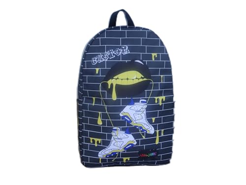 Graphic Designed Mutli Colored Backpacks (SHOE, BLACK YELLOW WHITE BLUE)